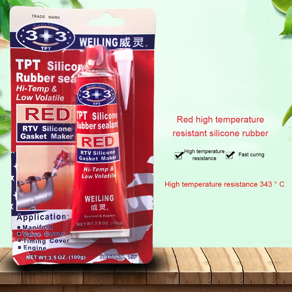 100g Red/black High Temperature Resistant Silicone Rubber Flat Sealant -60~343 Degrees 3+3 Sealant Waterproof Electrical Resista