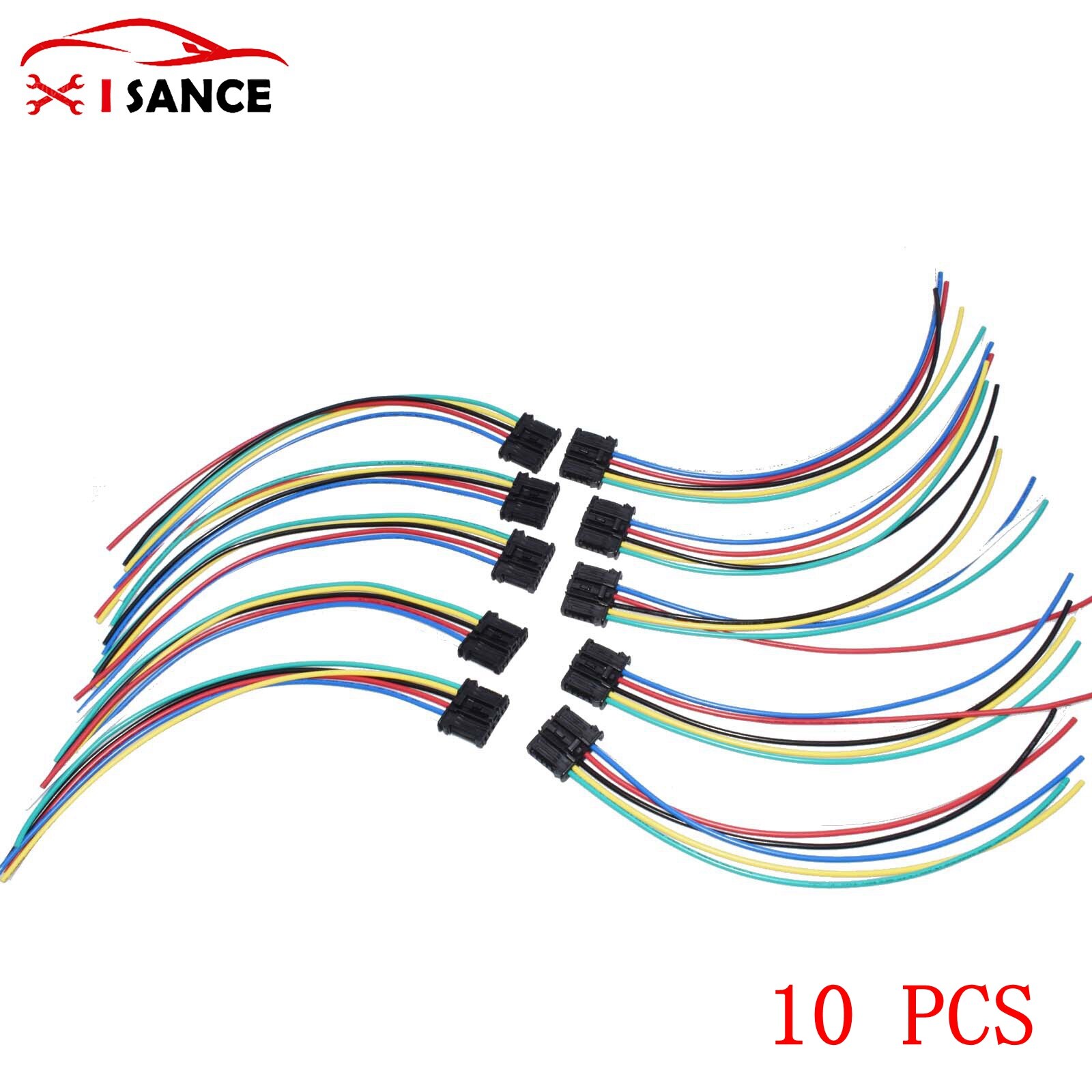ISANCE Rear Tail Light harness connector 1606248780 FOR Peugeot 206 207 307 308: 10 PCS