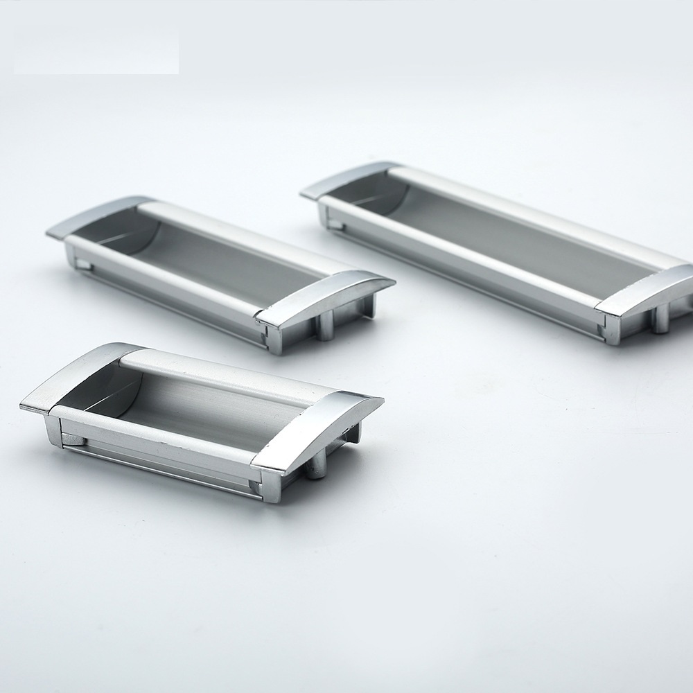 Manija de puerta incrustado, tirador de aluminio ranurado para cajón, armario, puerta oculta, tiradores de cajón de puerta corredera