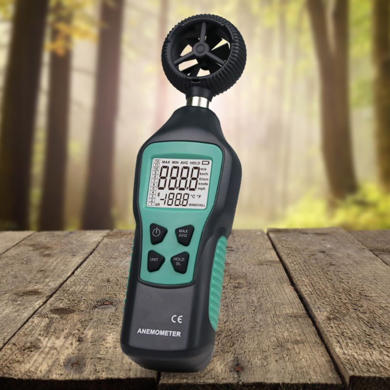 Handheld Digital Anemometer Wind Air Speed Meter Temperature Tester Thermometer