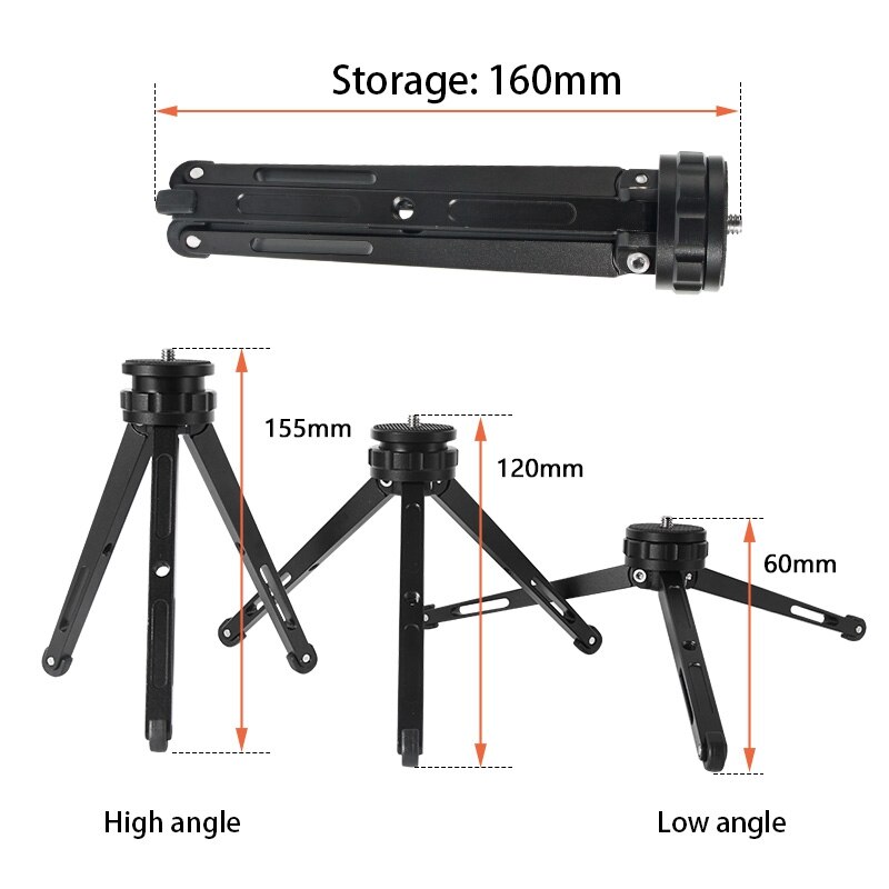 Mini Statief Metalen Desktop Mini Tafelblad Stand Voor Dslr Camera Mirrorless Camera Smartphone Kleine Statief