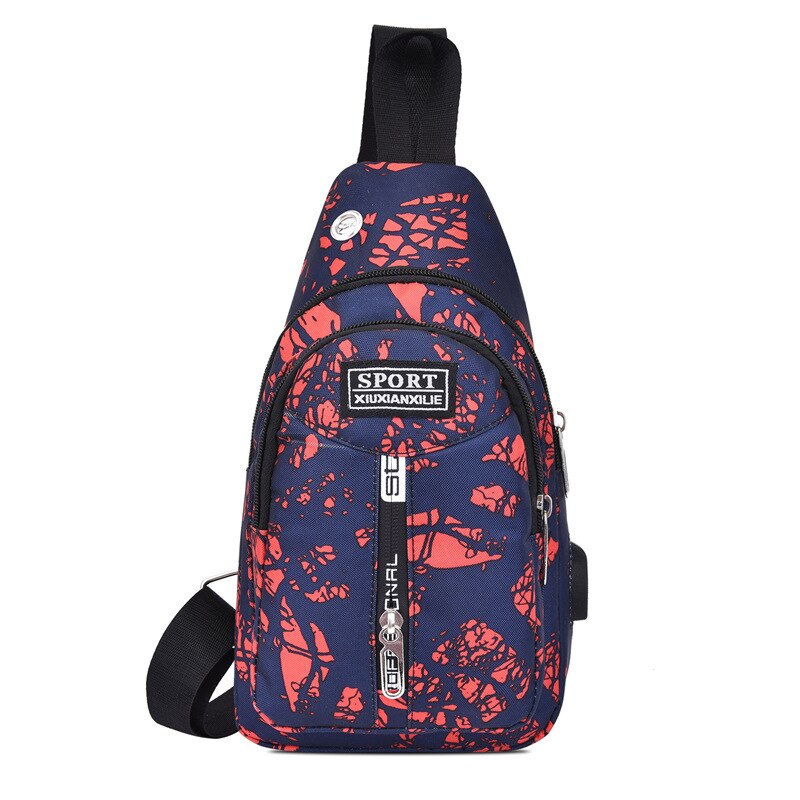 Male Shoulder Bags USB Charging Crossbody Bags Multifunctional Canvas Theft Chest Bags Short Trip Messengers Bag: 7