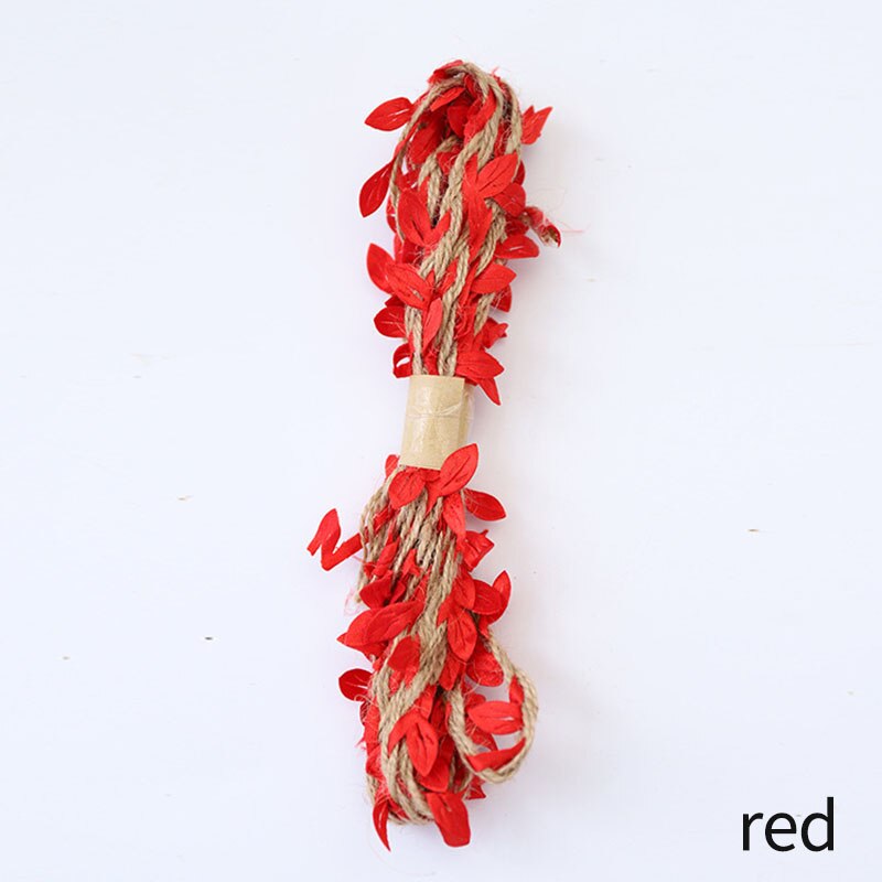 Rustic Simulation Green Leaves DIY Wedding Decor 10M Bouquet Packaging RopesMultifunction 5MM Weaving Hemp Rope: red
