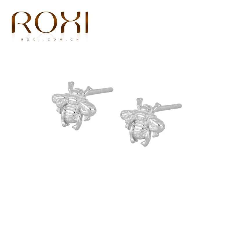 Roxi Punk Animal Snake Kraakbeen Oorbellen Voor Vrouwen Meisjes Leuke Insect Bee Kat Piercing Mooie Stud Oorbel Zilver 925 Sieraden: Bee B silver