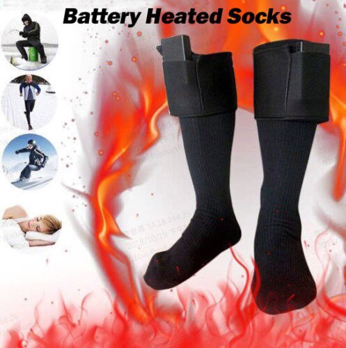 ITFABS 1 Pair Battery Heated Stocking Skiing Boot Socks Feet Foot Warmer Electric Heater Winter Sports Sock