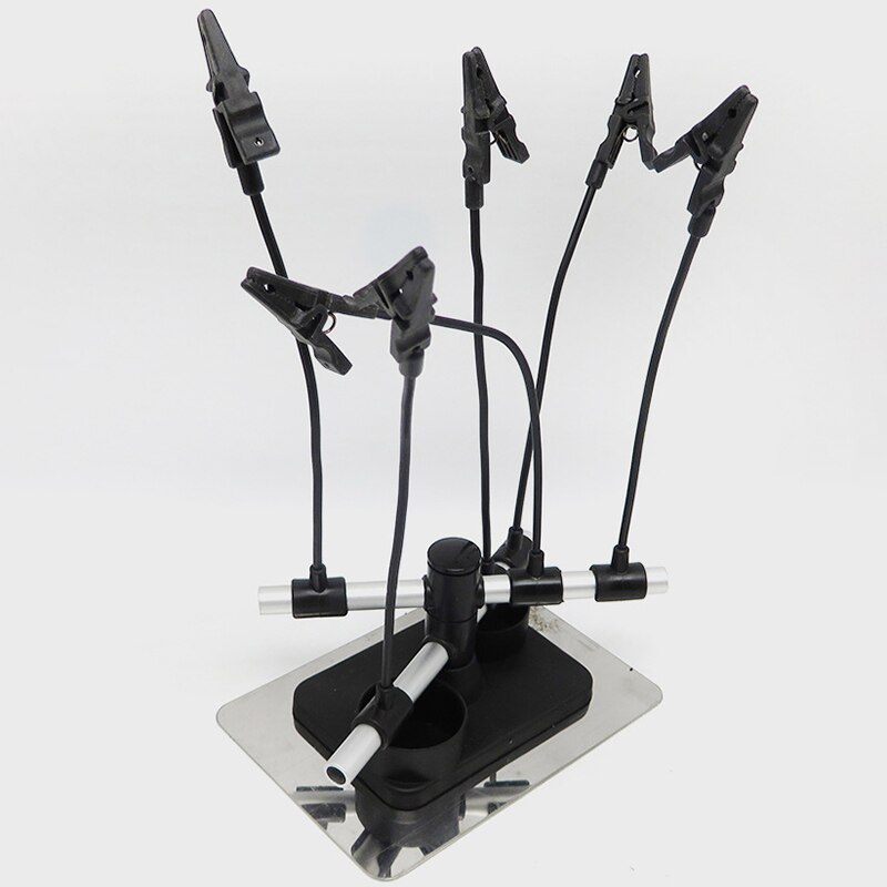6 clips airbrush hobby model holder 6 alligator clip stand holdere auto malerkabine airbrush spray maling værktøj