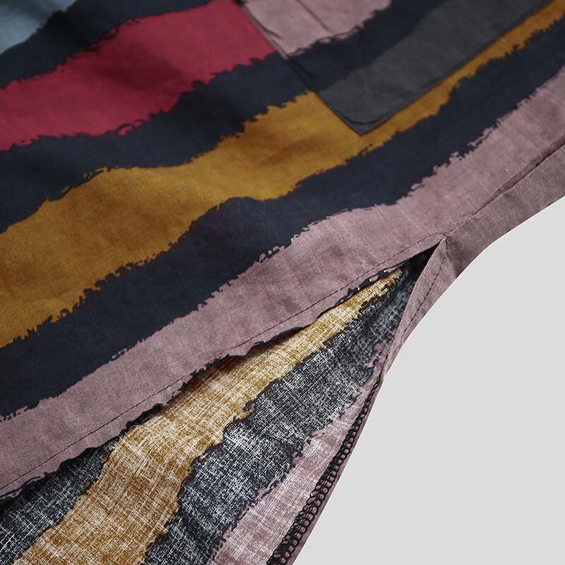 Camisa masculina muçulmano, 3xg, colorida, estilo longo, listrada, manga comprida, roupas maxi soltas com dois bolsos grandes, tamanho grande