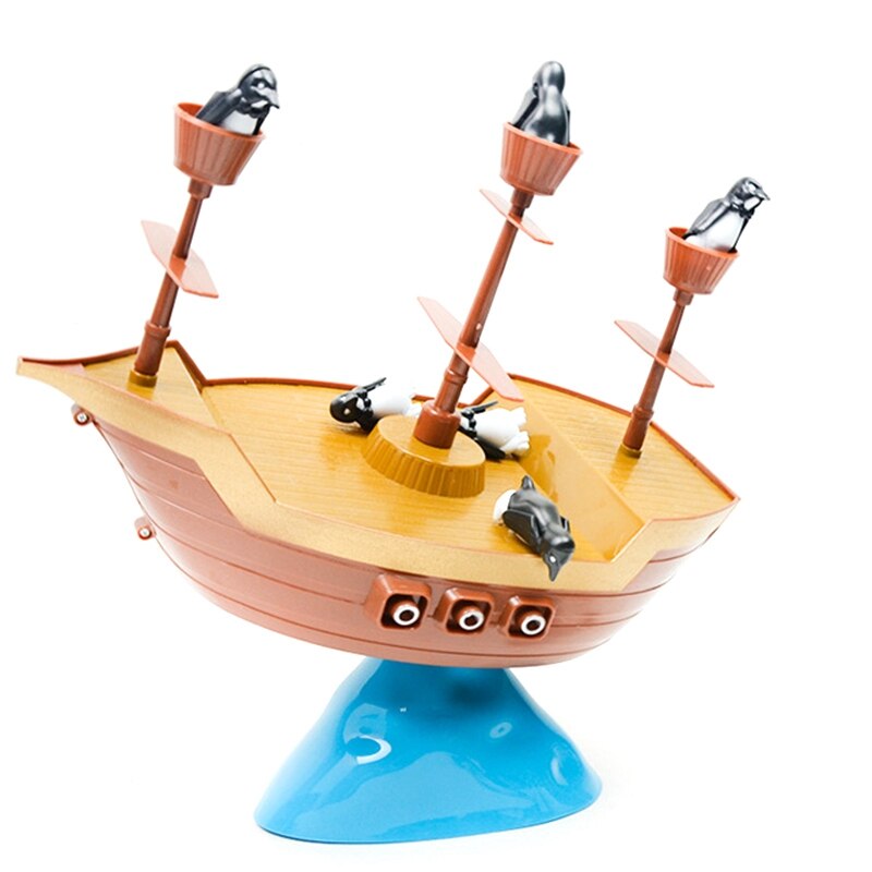 Leuke Pinguïn Piratenschip Balans Familie Interactie Kinderen Desktop Game Educatief Speelgoed Voor Kinderen