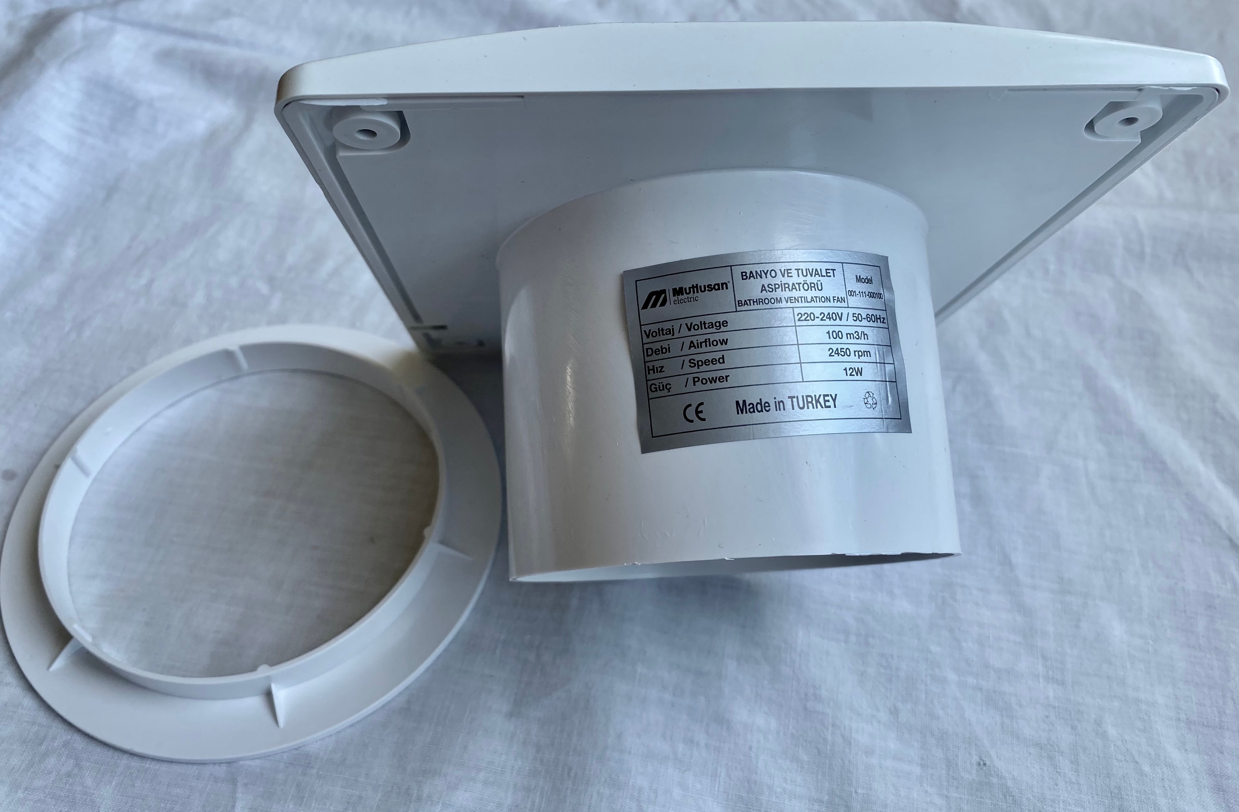 Aspirateur de salle de bain et toilettes (10Cm.) Ventilateur de plafond mural pour cuisine, salle de bain, Garage