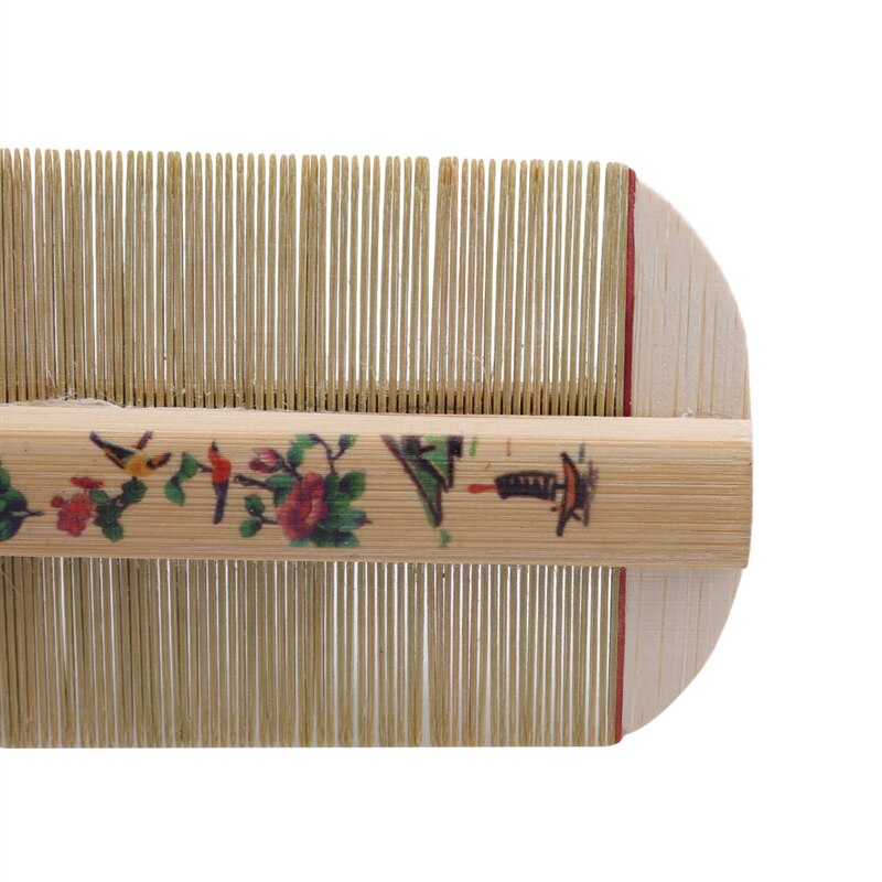 Peine chino tradicional de bambú para piojos, peine denso hecho a mano, rosa, elimina la picazón, cabeza, peines de pulgas