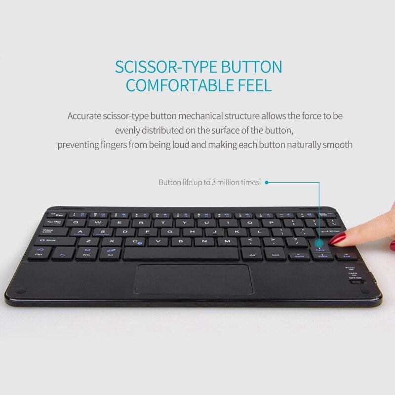 Mini portátil sem fio backlight teclados bluetooth com touchpad universal para todos os 7-10 polegadas tablet para smartphones ipad