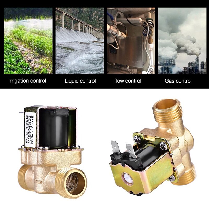 1/2 Inch Ac 220V Normally Closed Brass Electric Solenoid Netic Valve for Water Control Chemical Liquid Industry Pumps