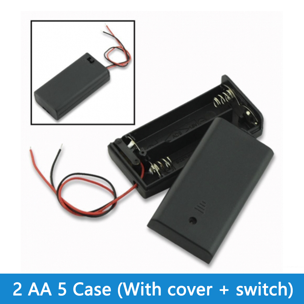 Batterijhouder - 1-6 Slots AA/18650 - met Draad - voor Arduino DIY Kit: Bruin