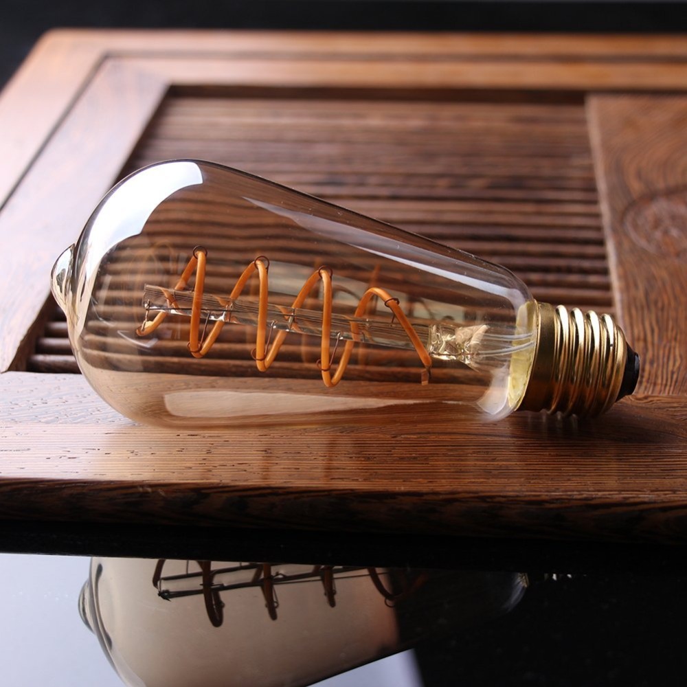 GANRILAND Retro LED Lamp E27 220V Dimmable LED Bulb Filament Light 3W 2200K Diamond Gold Edison Spiral Bulbs G125 G80 led lampen