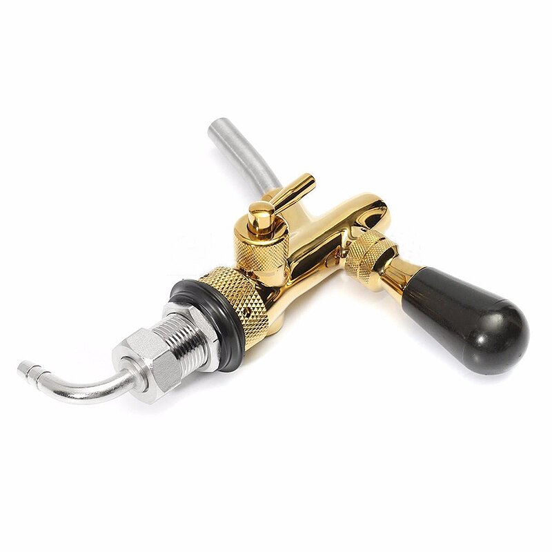 Rvs Golden Verstelbare Tapbier Kraan G5/8 Schacht Chrome Gold Plating Voor Kegerator Tap Bar Keuken