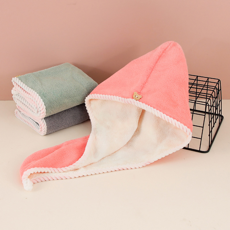 Serviette pour cheveux en microfibre ultra-absorbante – double couche à séchage rapide – Idéal pour la douche, la salle de sport et le spa.: Black