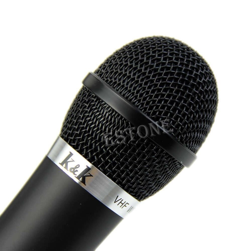 Dual 2 Mics Handheld Wireless Cordless Microphone System Receiver