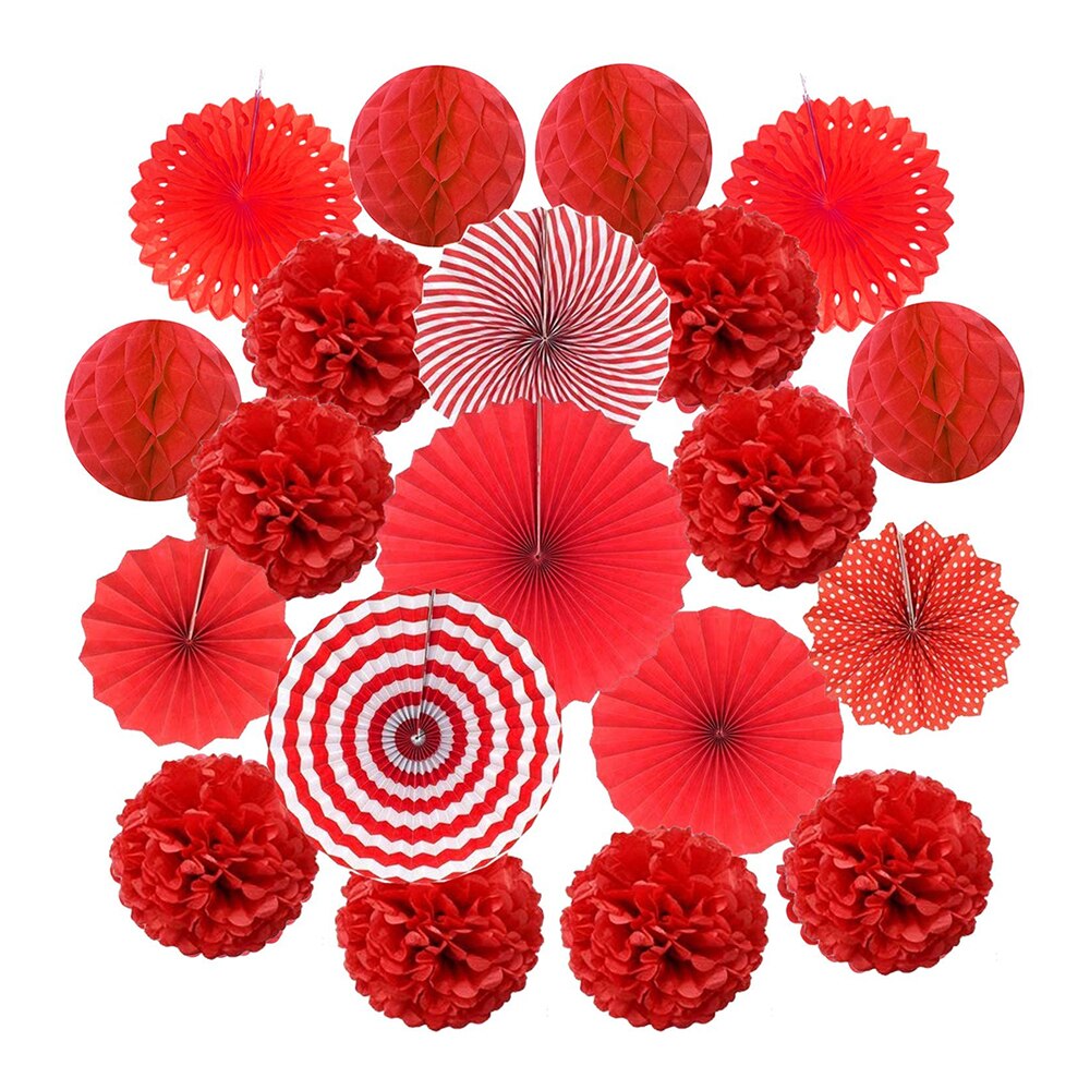 Kungfu Mall 15 PCS Christmas Decorations Hanging Pom Poms Honeycomb - View #4