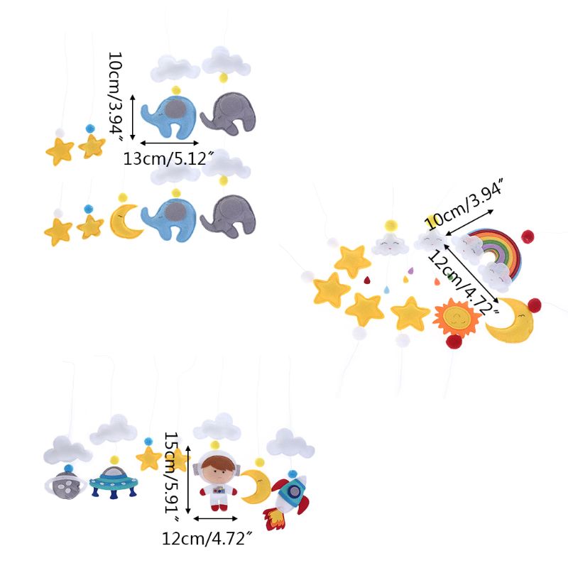 Baby Wolken Sterne Handy, Mobiltelefon Rasseln Spielzeug Bett Glocke Windspiele freundlicher freundlicher Zimmer Hängen Dekorationen handgefertigt nicht-gewebte DIY