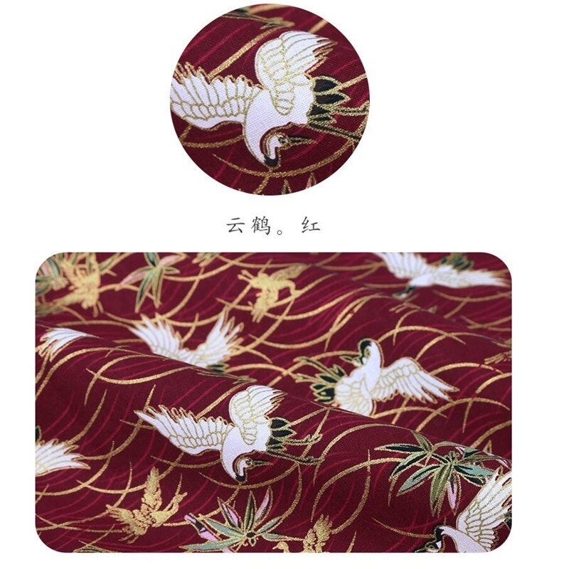 Tissu imprimé en coton fleuri doré de 150cm de large, tissu imprimé, kimono, vêtements artisanaux AH79