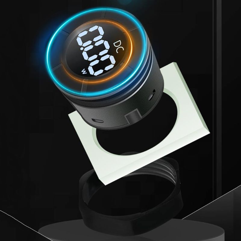 DC 0-300V Round LCD Power Meter Wattmeter 10A 100A 3000W 30kW Car Power Gauge