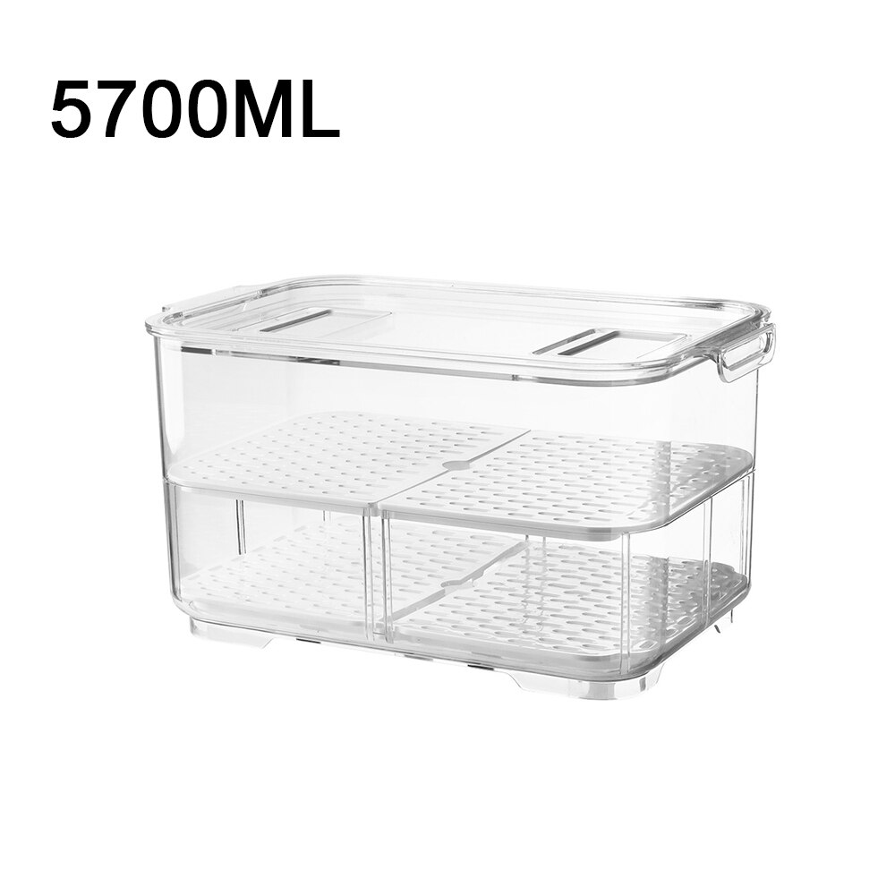 Big Size Food Storage Containers with Lids Kitchen Refrigerator Storage Seal Tank Transparent Plastic Separate Fruit Fresh Box: c