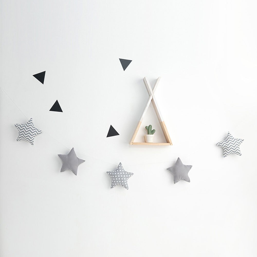 Decoração de berço do jardim de infância, para o quarto, cores listradas, estrelas, para pendurar na cama, fotografia, brinquedos de pendurar na parede: Gray dots