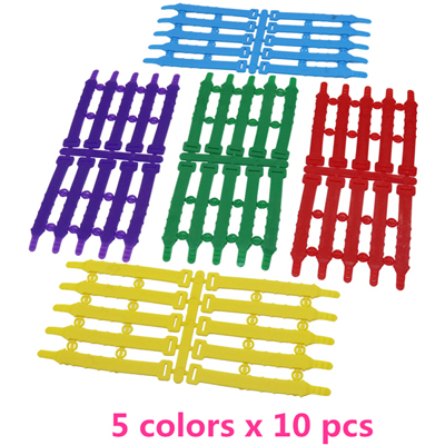 Anillo para pies de animales de granja, pollo, codorniz, Paloma, 5 colores, PVC de suave, 50 Uds.: 5 color x 10 pcs