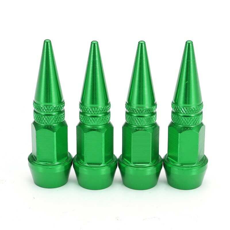 4Pc Ventieldopjes Voor Auto Auto Motorfiets Wheel Tyre Ventieldopjes Universal Blauw Geel Zilver Groen rood: green