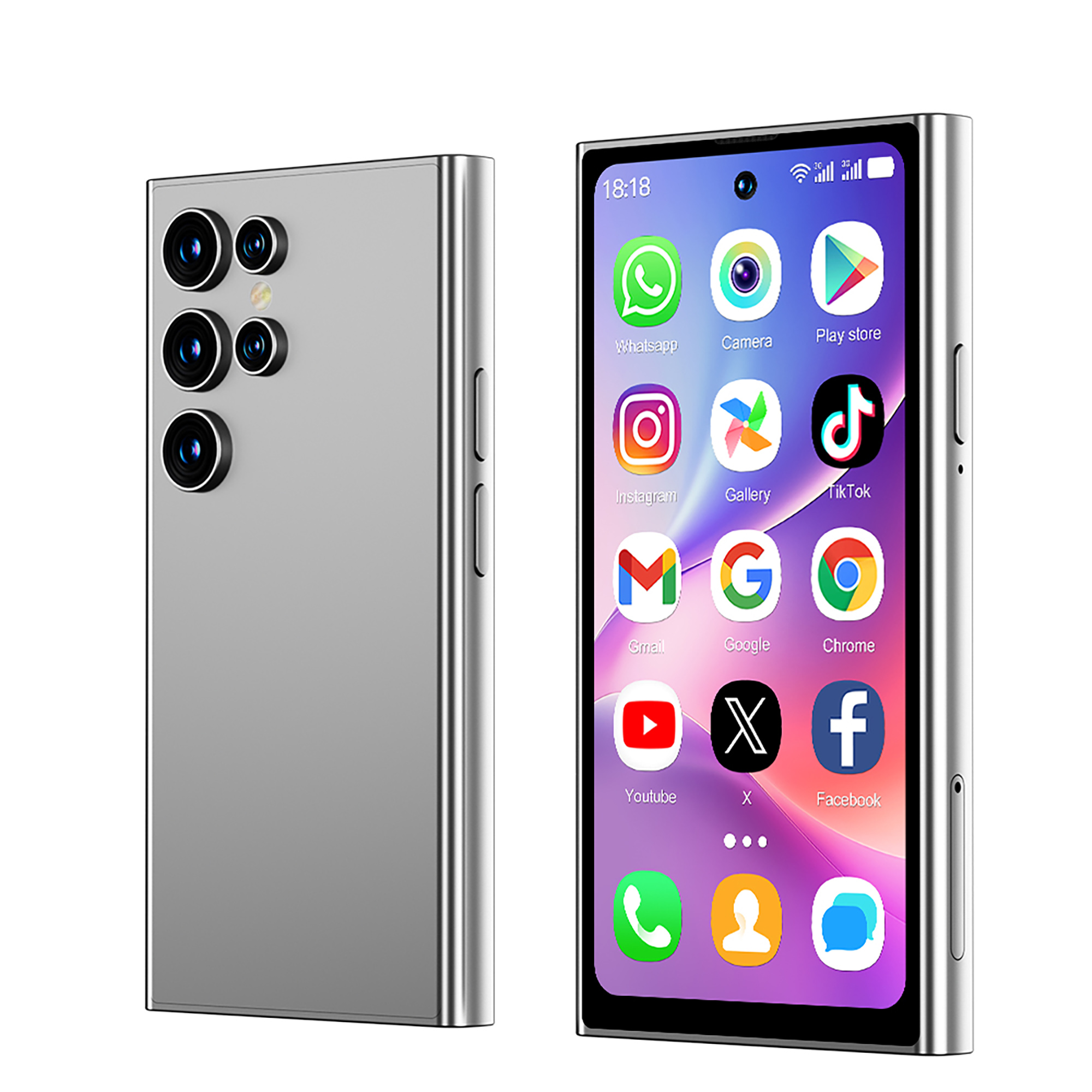 SERVO S27 Mini Android kleine Smartphone 3G WCDMA 16GB Rom abspielen Geschäft WiFi Gesicht Freischalten 4,0" Niedliches Mobiltelefon Dual SIM bereithalten