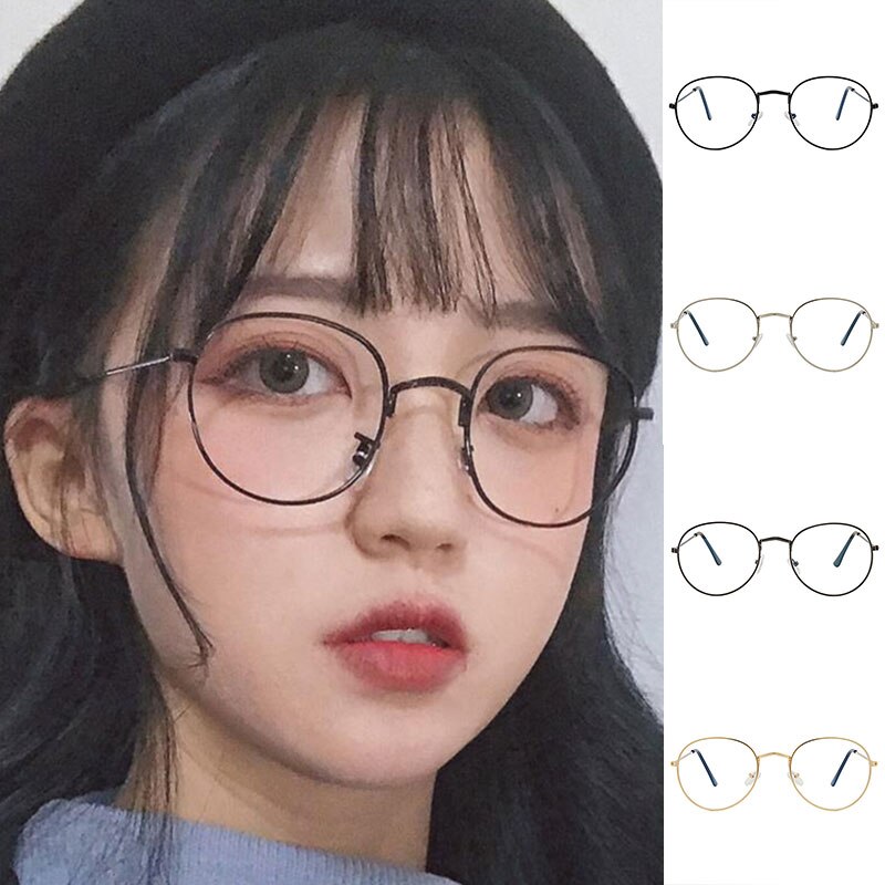 Lunettes de pour femmes, monture de lunettes décorative rétro, coréenne Harajuku pour filles