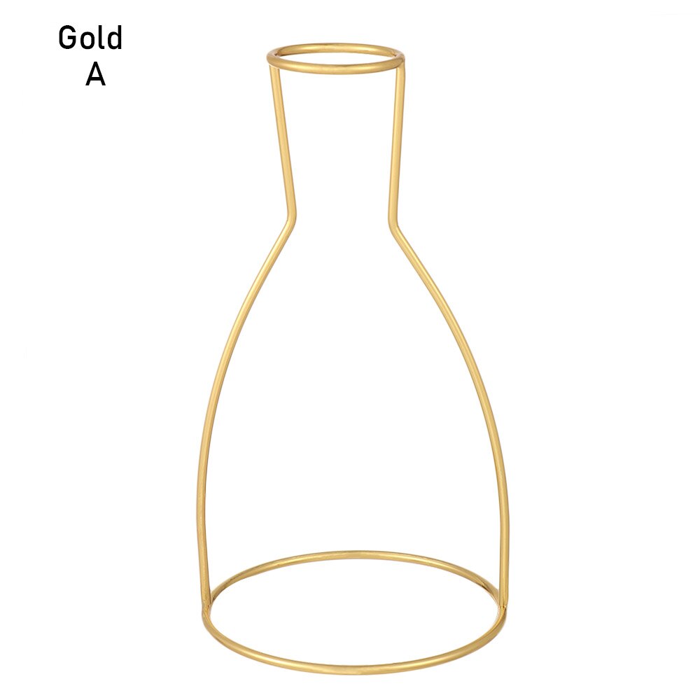 8 Types Nordic Style Iron Line Flower Vase Simple Metal Plant Holder DIY Iron Vase Ornaments Table Iron Vase Rack Home Decor: A