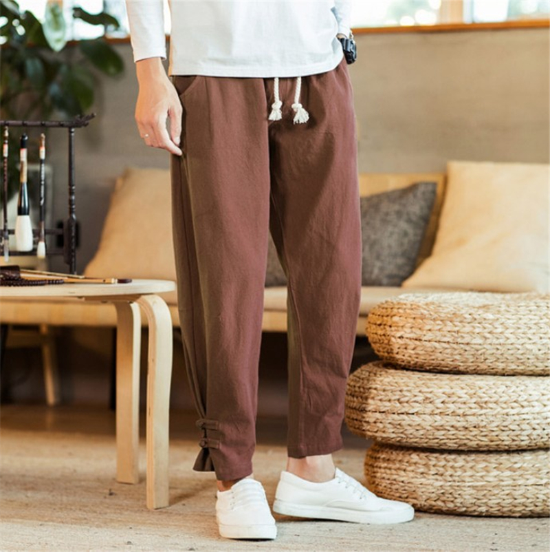 Men's Jogger Pants Cotton Male Bodybuilding Fitness Pants Casual Color matching pants Trousers Sweatpants For Man