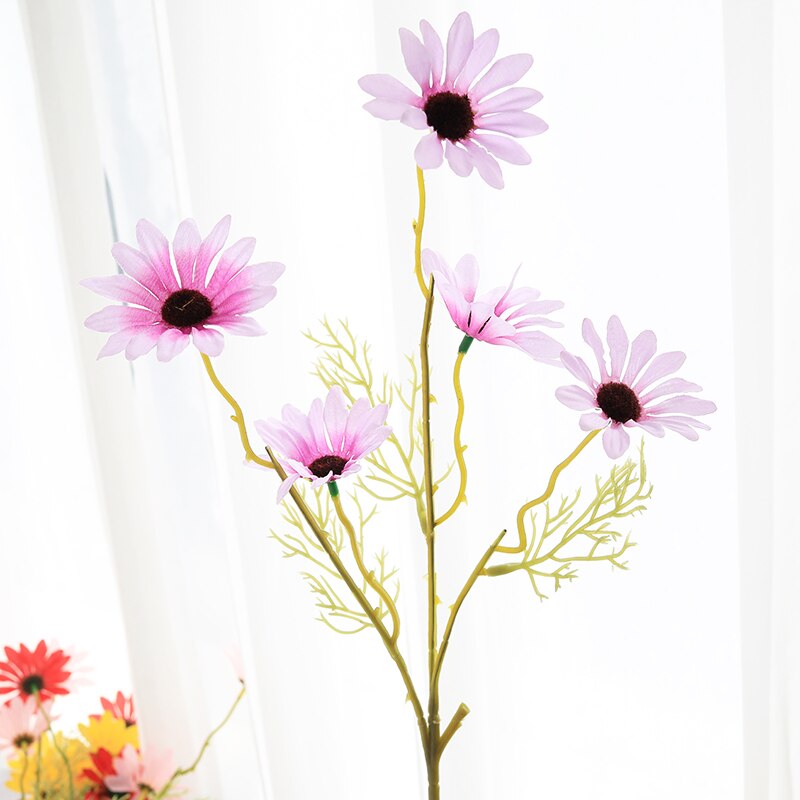 Artificial Flowers Daisy Flower Branch Silk Flowers for Crafting Home Decoration Accessories Farmhouse Decor Yellow Flowers: Purple 1 Pcs