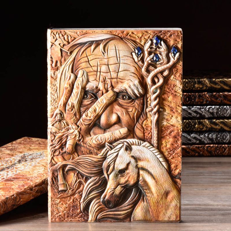 The Magic Embossed A5 Leather Notebook Journal Notepad Travel Diary Planner Book School Office Supplies