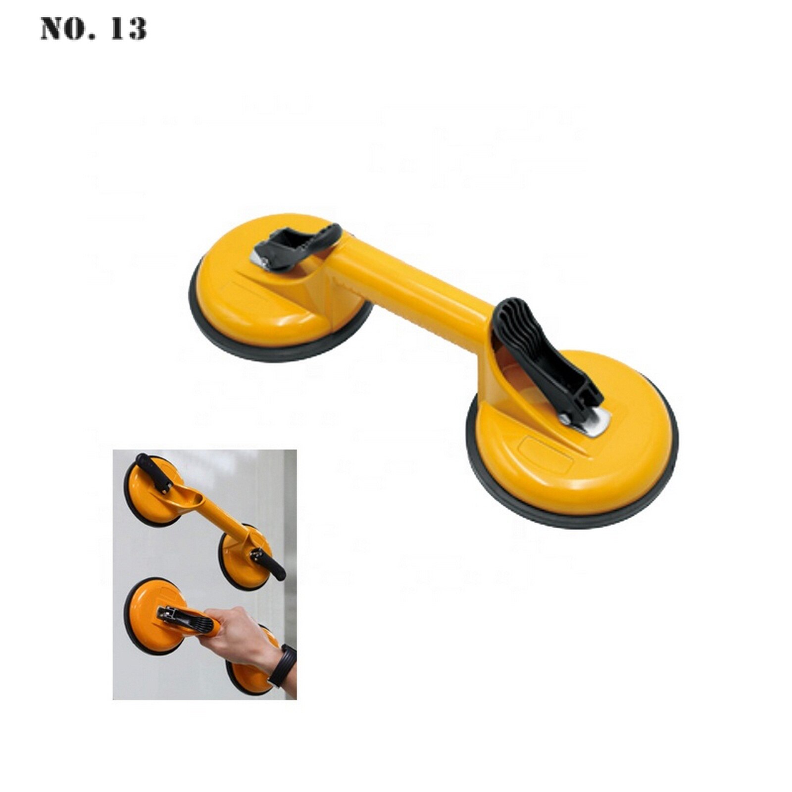 2Pcs Glas Zuignappen-Zware Ijzeren Puller/Lifter/Grijper Dubbele Vacuüm Handvat Plaat-Voor lifting Glas/Floor Kloof Fixer