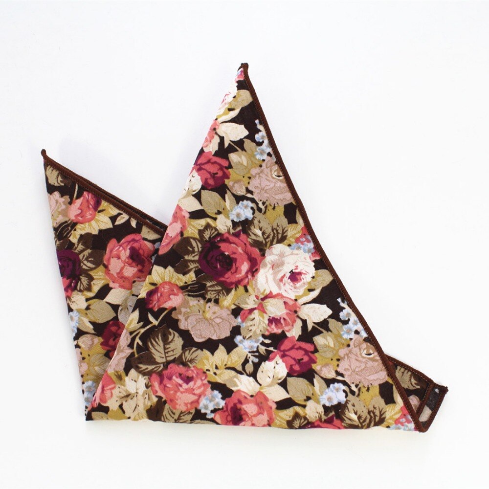 Rbocott heren bedrukte katoenen zakdoeken, bloemen- en paisley-pochetten, vintage zakdoeken, zakelijke handdoek, bruilofts- en feestaccessoire