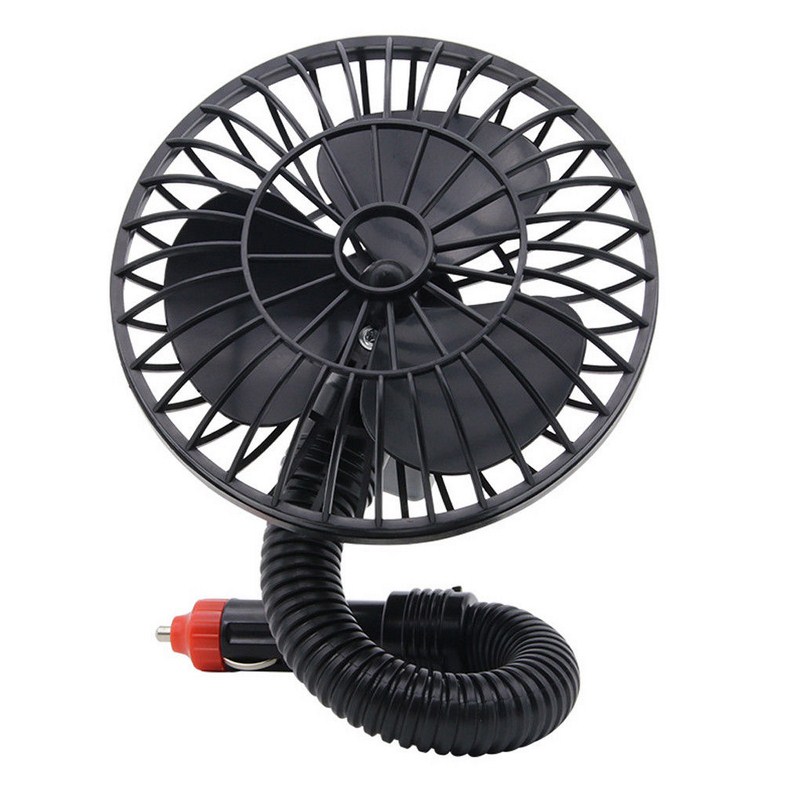 12V Electric Car Fan Strong Wind Low Noise Summer Adjustable Cigarette Lighter Air Cooling Fan