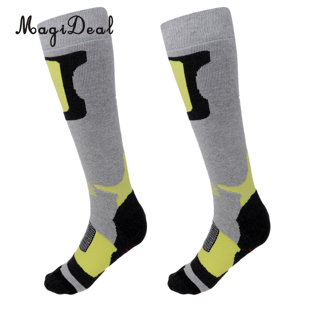 Compressie Ski Sokken Warme Thermische Lange Sok Voor Wandelen Snowboarden Vrouwen Mannen Winter Fall Kous: Yellow  M 