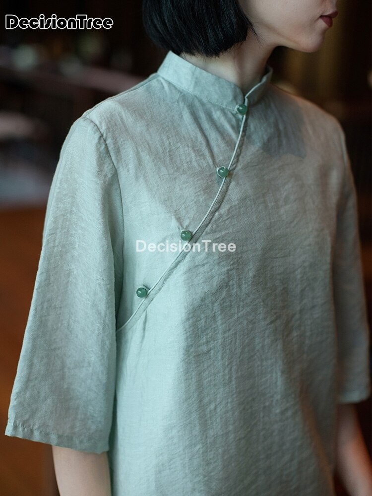 blusa de estilo chino suave qipao tops camisa china mujer hanfu camisa blusa cheongsam gasa blusa oriental qipao