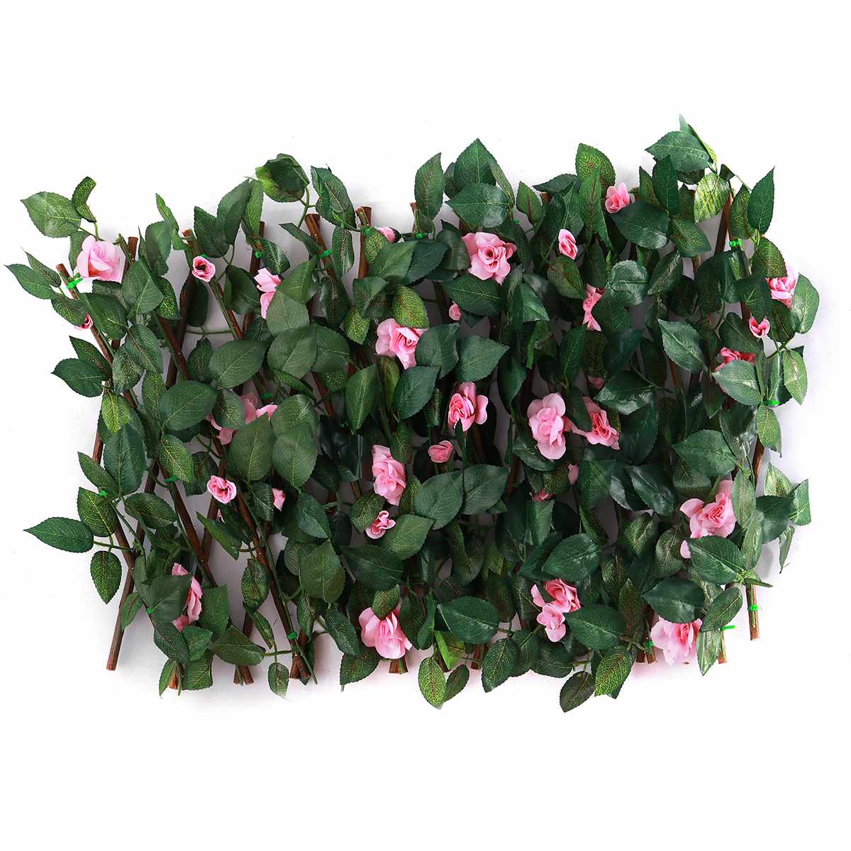 70cm Artificial Floral Plant Fence UV Protected Privacy Screen Outdoor Indoor Use Garden Fence Backyard Home Decor Greenery Wall: Pink 40cm