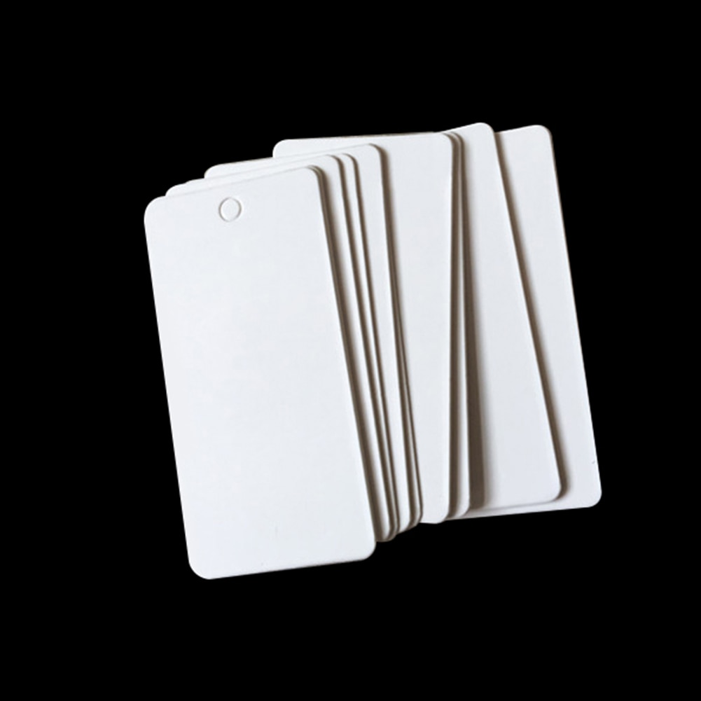 100 stk. 40 x 20mm hvide blanke etiketprismærker diy papirkort hangtags bogmærke