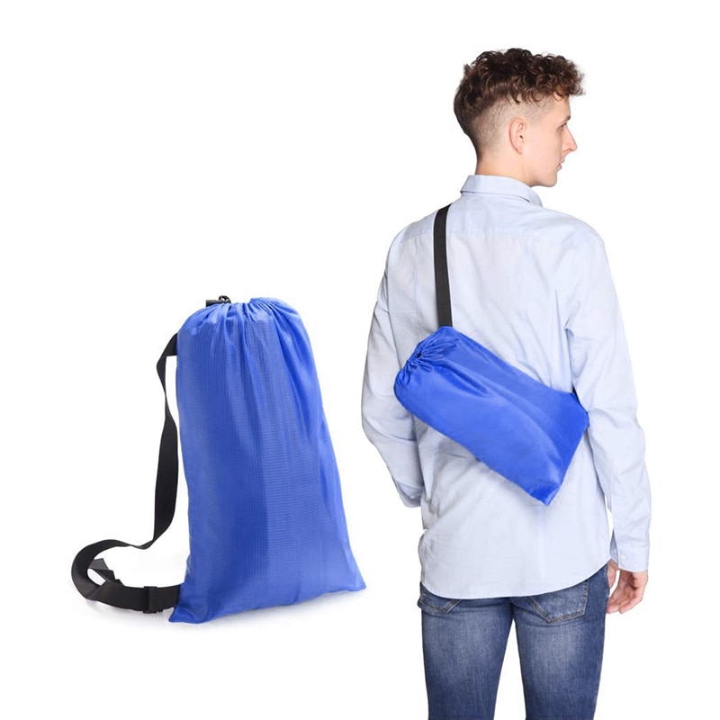 Bolsa inflable plegable para perezosos, sofá de aire, Banana, Nylon, bolsa de Camping, sofá cama, almohadilla, cama de playa portátil, colchón de aire, tendidos de cama cama portatil plegable para camping
