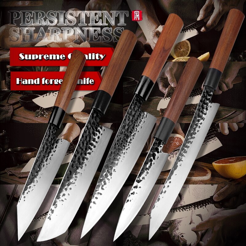 Ensemble de couteaux de Chef japonais Santoku Nakiri, couperet, utilitaire de tranchage, outils de boucherie en acier inoxydable 440C