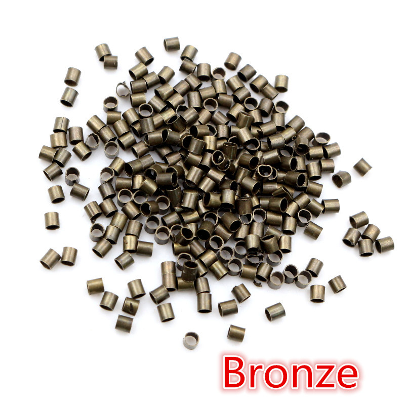 500pcs 1.5 2.0mm Or Argent Couleur Tube Crimp End Perles Bouchon Spacer Perles Pour Collier Fabrication de Bijoux DIY conclusions Fournitures: L / Rouge