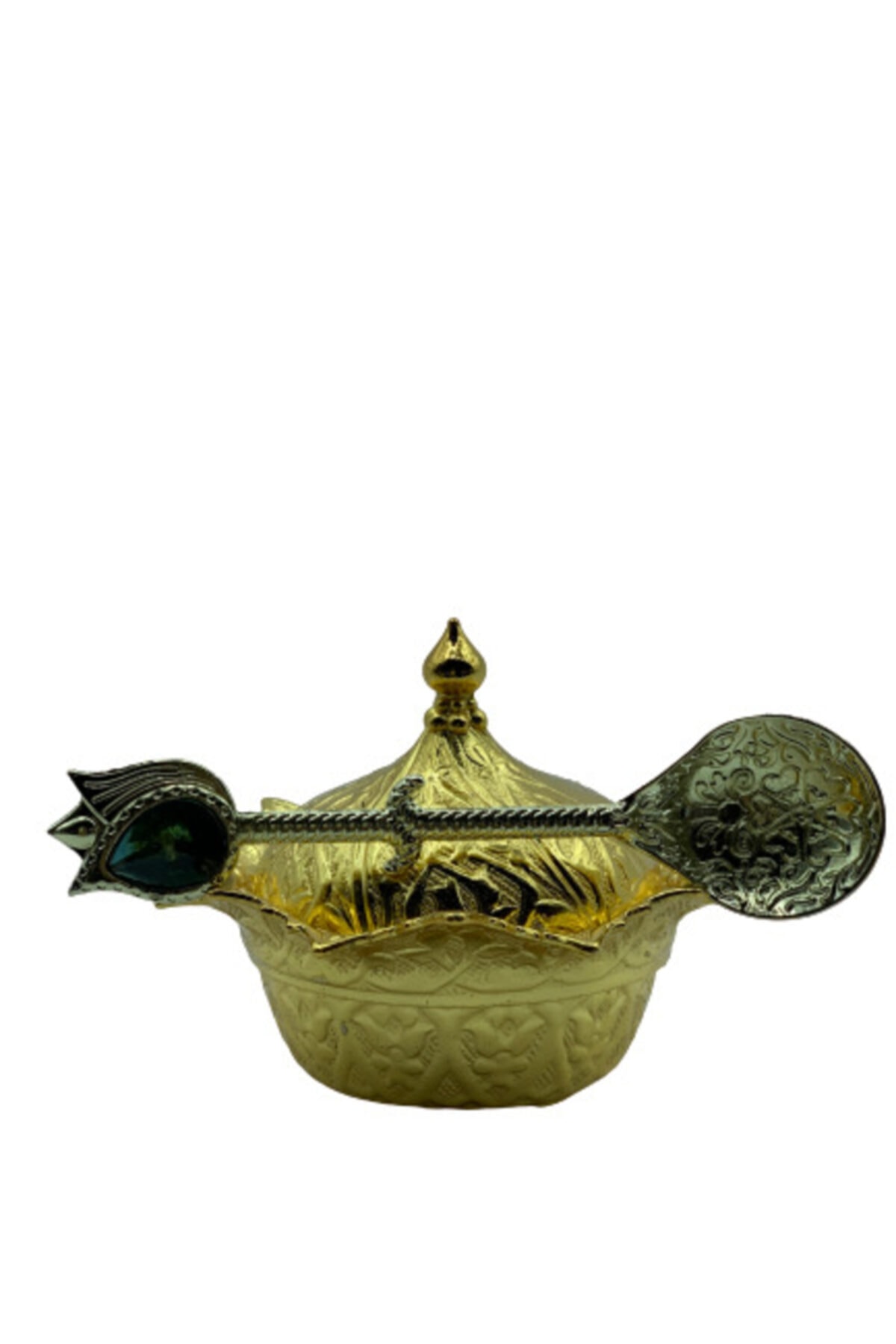 Copper Sugar Bowl With Spoon Set: Gold