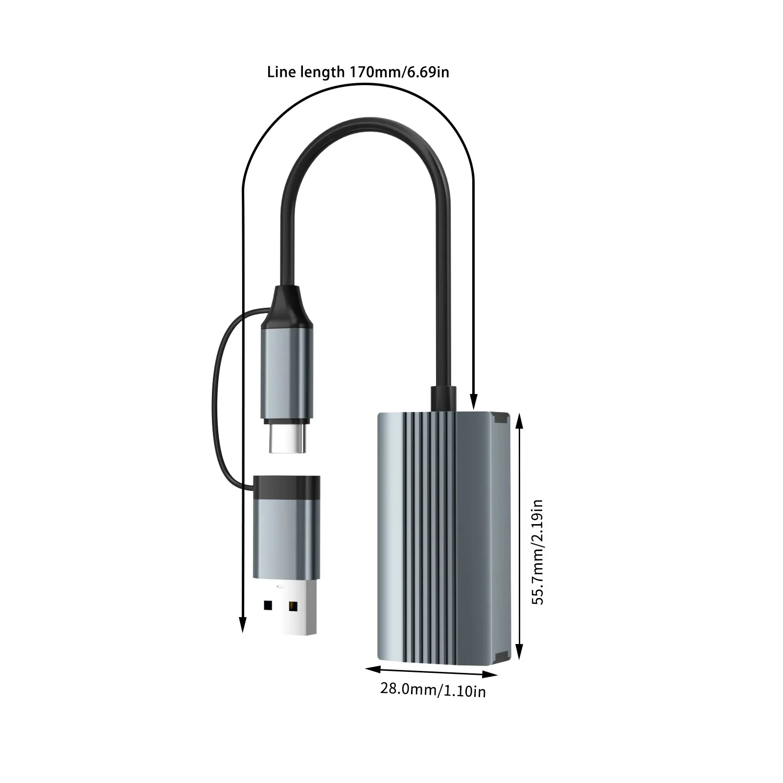 Adattatore Ethernet 2.5G - USB 3.0 e Tipo C - Scheda LAN RJ45 2500Mbps - per Laptop PC NAS Server