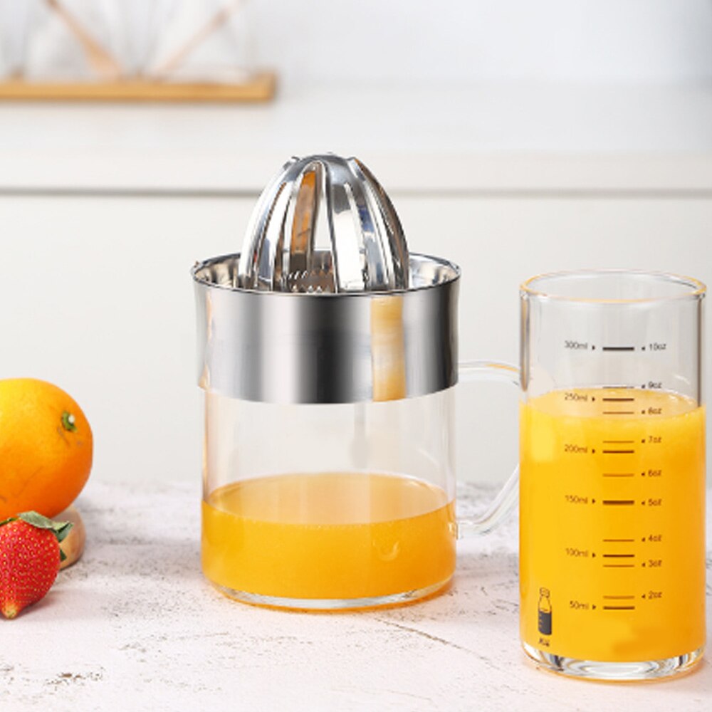 Oranje Handleiding Sapcentrifuge-Mini Eenvoudige Rvs Glas Citruspers Lime Lemon Handpers