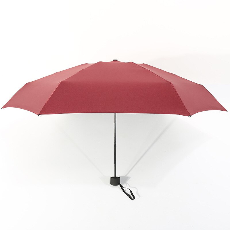 super lys 190g mini lomme paraply regn kvinner liten paraply vindtett sammenleggbar paraply reise kompakt regn menns paraply: Rød