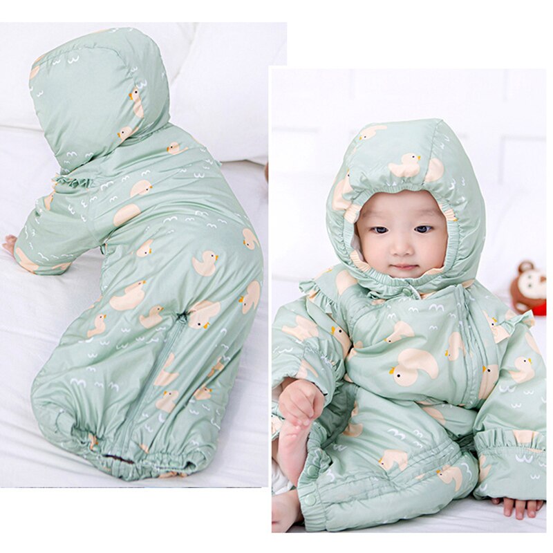 recién nacido niños niñas mono monos ropa para bebé de invierno, además de terciopelo cálido espesar niños con capucha trajes de abrigo para nieve
